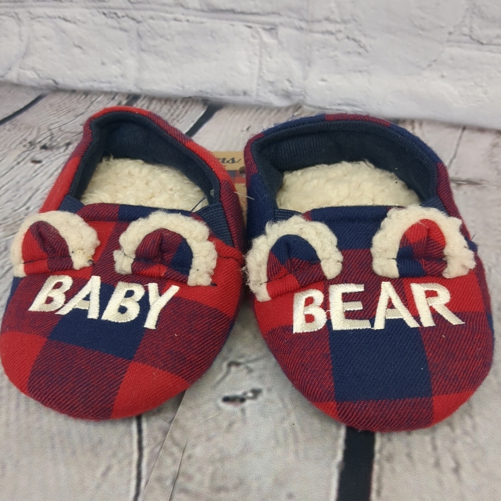 Youth Kid Slippers NWT Slip On BABY BEAR Size 5-6